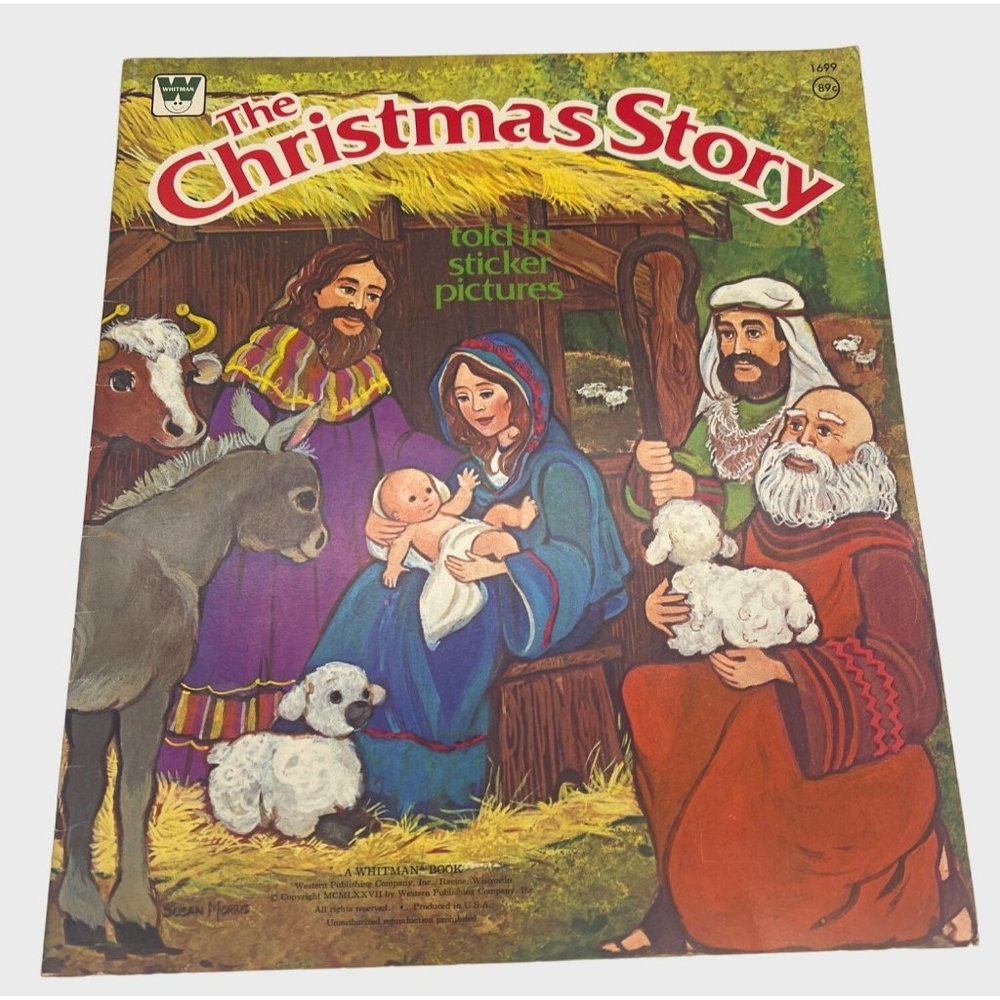 1977 Whitman The Christmas Story Told in Sticker Pictures Sticker Book Unused